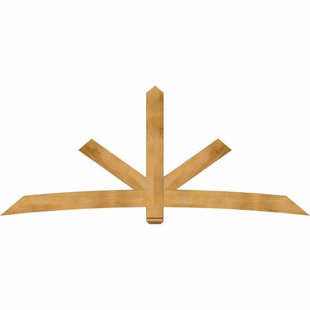Ekena Millwork Alberta Rough Sawn Timber Gable Bracket, Western Red Cedar, 108"W x 45"H x 4"D x 6"F, 10/12 Pitch GBW108X45X0406ALB00RWR